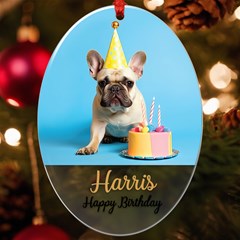 Personalized Merry Christmas Family Name UV Print Acrylic Ornament Oval UV Print Acrylic Ornament Oval View2