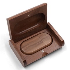 Personalized Leaf Frame Name Wood Oval USB Flash Drive Wood Oval USB Flash Drive View3