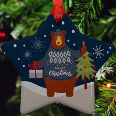 Xmas Winter Pattern Ornament Ornament (Star) View2
