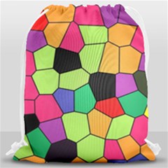 Stained Glass Abstract Background Drawstring Bag (large)