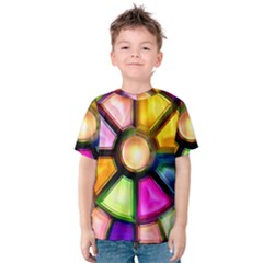 Glass Colorful Stained Glass Kids  Cotton Tee
