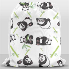 Panda Tile Cute Pattern Drawstring Bag (large)