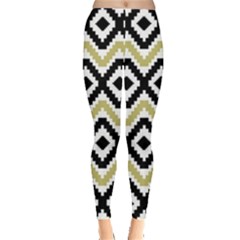 Olive Aztec Tribal Chevron Stripes Leggings