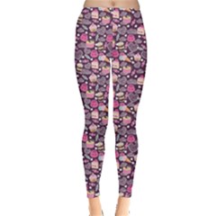 Colorful Sweet Cute Valentine Desserts Pattern Leggings