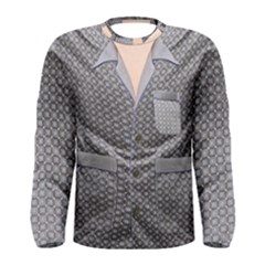 Grey Silk Faux Pajamas Men s Long Sleeve Tee