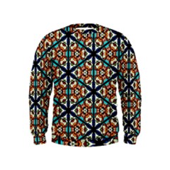 Church Window Stained Glass Texture Kids  Sweatshirt