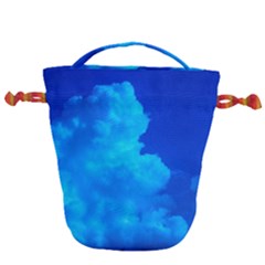 Deep Blue Clouds Drawstring Bucket Bag
