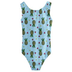 Pineapple Watermelon Fruit Lime Kids  Cut-out Back One Piece Swimsuit