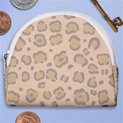 Leopard Print Horseshoe Style Canvas Pouch