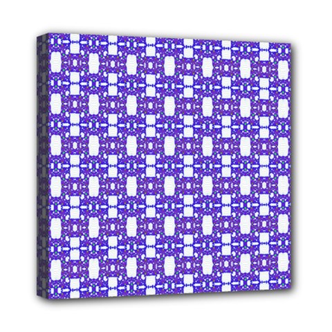 Purple  White  Abstract Pattern Mini Canvas 8  X 8  (stretched)