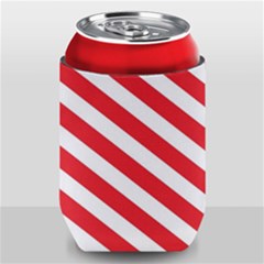Candy Cane Red White Line Stripes Pattern Peppermint Christmas Delicious Design Can Holder