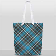 Tartan Scotland Seamless Plaid Pattern Vintage Check Color Square Geometric Texture Full Print Rope Handle Tote (small)