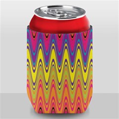 Retro Colorful Waves Background Can Holder
