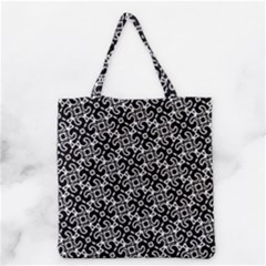 Black And White Decorative Design Pattern Grocery Tote Bag