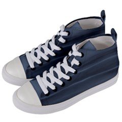 Faded Denim Blue Grey Ombre Women s Mid-top Canvas Sneakers
