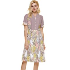 Boho2 Button Top Knee Length Dress