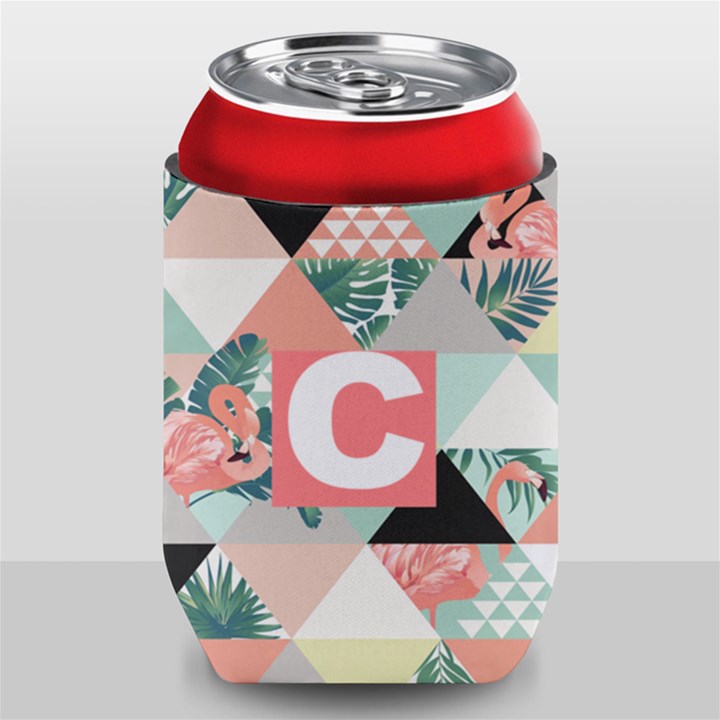 jungle pink flamingos Can Cooler