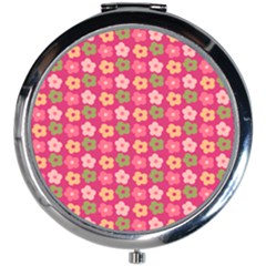 Little Flowers Garden   Mini Round Mirror