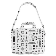 Pattern Hipster Abstract Form Geometric Line Variety Shapes Polka Dots Fashion Style Seamless Macbook Pro 16  Shoulder Laptop Bag