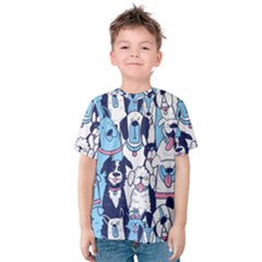 Dogs-seamless-pattern Kids  Cotton Tee