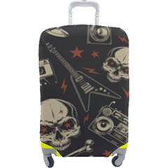 Grunge Seamless Pattern With Skulls Luggage Cover (large)