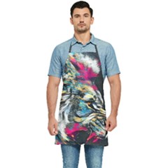 Angry Male Lion Roar Kitchen Apron