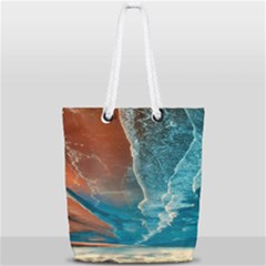 Sea Ocean Coastline Coast Sky Clouds Beach Sand Full Print Rope Handle Tote (small)