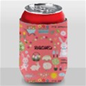 Personalized Spring Easter Floral Initial Name Can Cooler View1