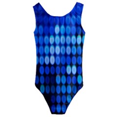 Pattern Blue Logo Kids  Cut-out Back One Piece Swimsuit