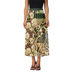 Floral Leaf Chain Patchwork Pattern 2 Classic Midi Chiffon Skirt