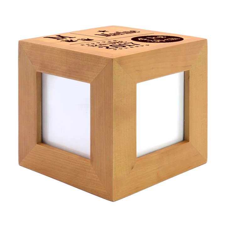 Personalized New Birth Baby Name Wood Photo Frame Cube