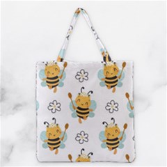 Art Bee Pattern Design Wallpaper Background Grocery Tote Bag