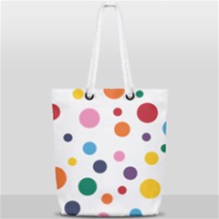 Polka Dot Full Print Rope Handle Tote (small)