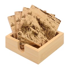 Abstract Pink Ocean Waves Bamboo Coaster Set