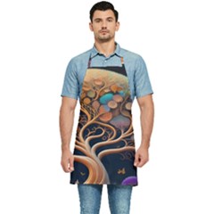 Trees Dream Art Intricate Patterns Digital Nature Kitchen Apron