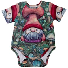 Black Art Mushroom For Incantation And Witchcraft Baby Short Sleeve Bodysuit