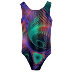 Circle Art 3d Artwork Graphics Vortex Colorful Digital Art Kids  Cut-out Back One Piece Swimsuit