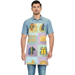 Egypt-icons-set-flat-style Kitchen Apron
