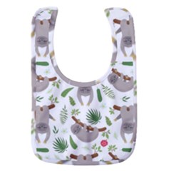 Seamless-pattern-with-cute-sloths Baby Bib