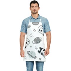 Panda Floating In Space And Star Kitchen Apron
