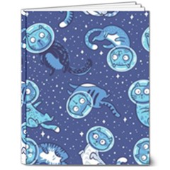Cat Spacesuit Space Suit Astronaut Pattern 8  X 10  Hardcover Notebook