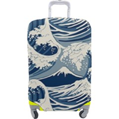 Japanese Wave Pattern Luggage Cover (large)