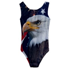 Fourth Of July Independence Day Usa American Pride Kids  Cut-out Back One Piece Swimsuit