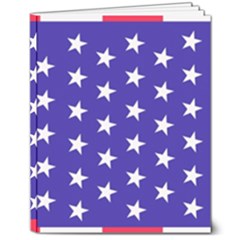 Usa Independence Day July Background 8  X 10  Hardcover Notebook