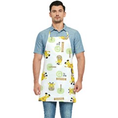 Vector-pattern-with-cute-giraffe-cartoon Kitchen Apron