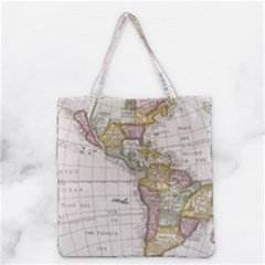 Vintage Map Of The Americas Grocery Tote Bag