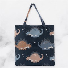 Dino Art Pattern Design Wallpaper Background Grocery Tote Bag