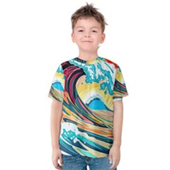 Waves Ocean Sea Tsunami Nautical Arts Kids  Cotton Tee