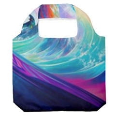 Waves Ocean Sea Tsunami Nautical Nature Water Premium Foldable Grocery Recycle Bag