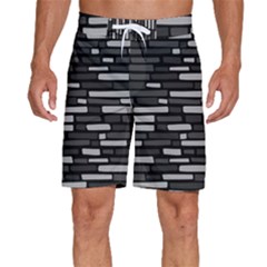 Black And Grey Wall Men s Beach Shorts